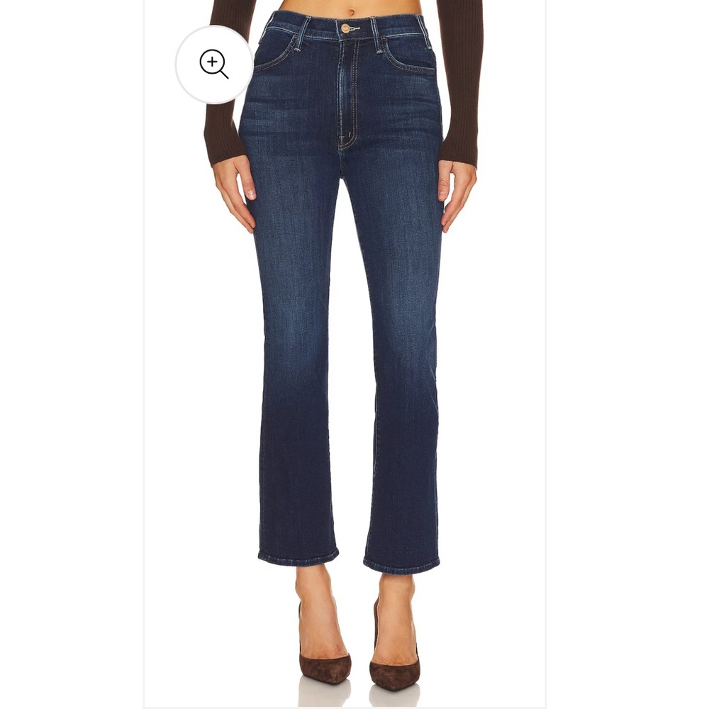 MOTHER Women's Dark Indigo Mid-Rise Flare Jeans